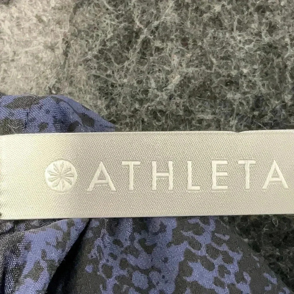 ATHLETA Brooklyn Track Bomber Printed Jacket Size XXS Navy & Black Stretchy - Picture 8 of 10